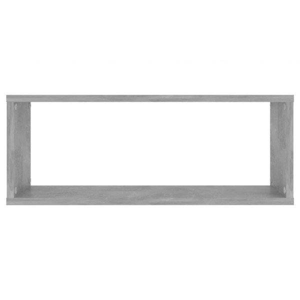 Estante cubo pared 4 uds aglomerado gris hormigón 60x15x23 cm M 5