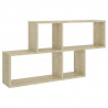 Estante de pared madera contrachapada roble Sonoma 100x18x53 cm 2