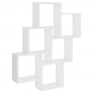 Estante de cubo de pared madera contrachapada blanco 78x15x93cm H
