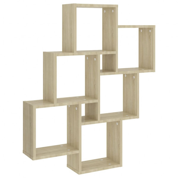 Estante cubo pared madera contrachapada roble Sonoma 78x15x93cm M 2