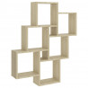 Estante cubo pared madera contrachapada roble Sonoma 78x15x93cm 2