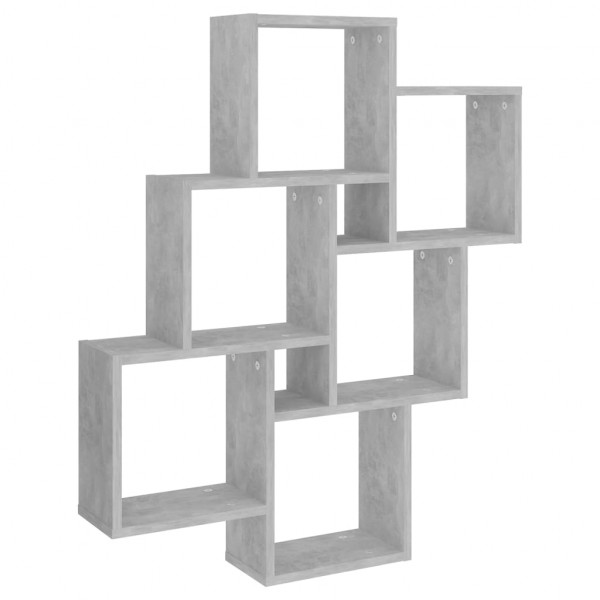 Estante cubo de pared contrachapado gris hormigón 78x15x93 cm M 2