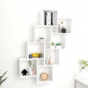 Estante de cubo pared madera contrachapada blanco 90x15x119 cm 1