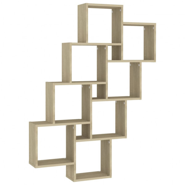 Estante cubo de pared contrachapado roble Sonoma 90x15x119 cm M 2