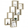 Estante cubo de pared contrachapado roble Sonoma 90x15x119 cm 3