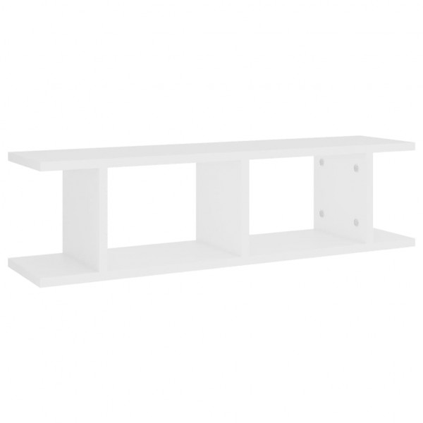 Estantes de pared 2 uds madera contrachapada blanco 75x18x20 cm M 4