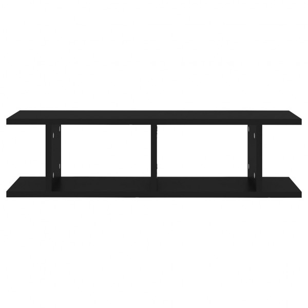 Estantes de parede 2 pcs 78x18x20 cm deriv. madeira preto M 5