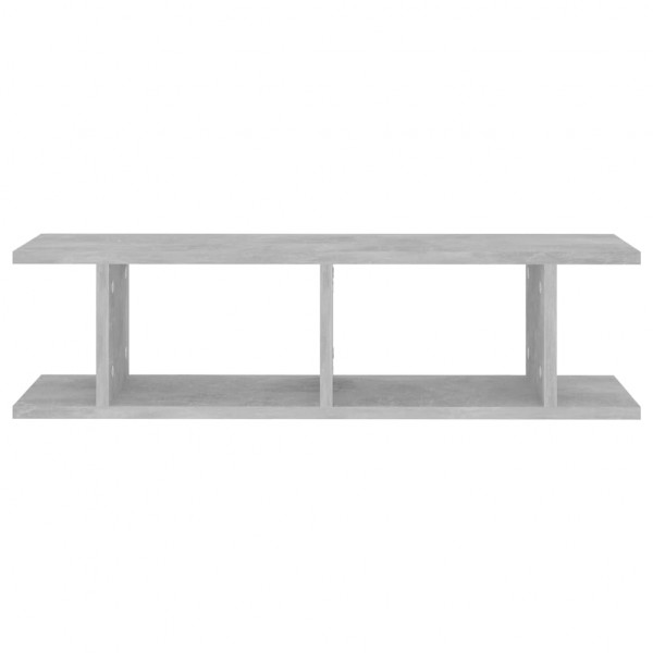 Estante de pared 2 uds contrachapada gris hormigón 75x18x20 cm M 5