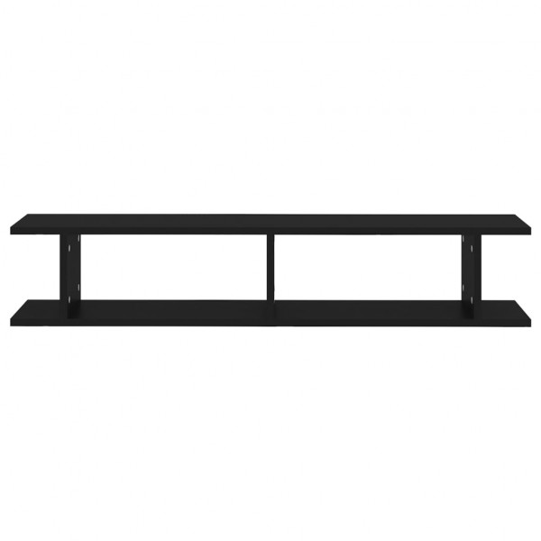 Estantes de pared 2 uds madera contrachapada negro 105x18x20 cm M 5