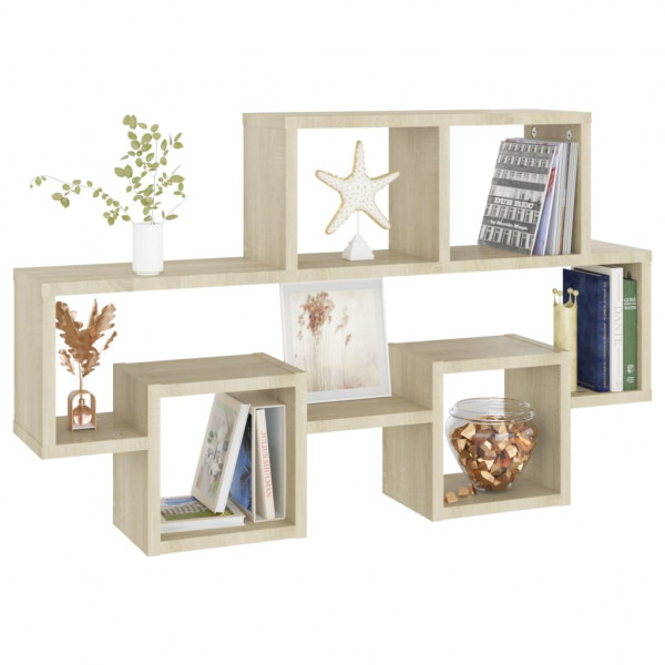 Estante pared forma coche aglomerado color roble 82x15x51cm M 3