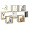 Estante pared forma coche aglomerado color roble 82x15x51cm 3