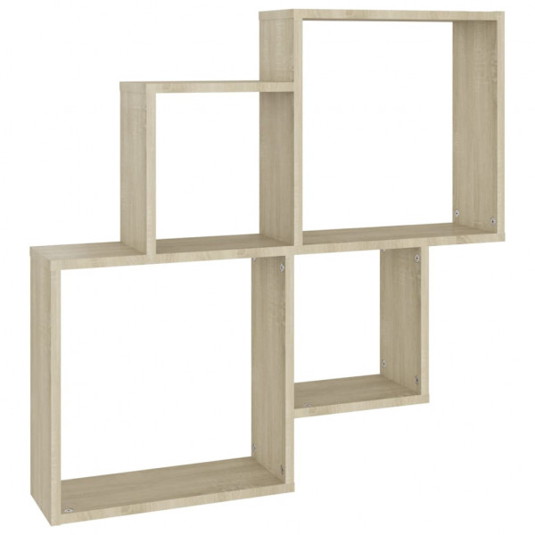Estante cubo de pared contrachapado roble Sonoma 80x15x78.5 cm M 2