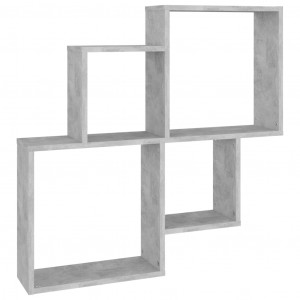 Estante cubo de pared contrachapado gris hormigón 80x15x78.5 cm H