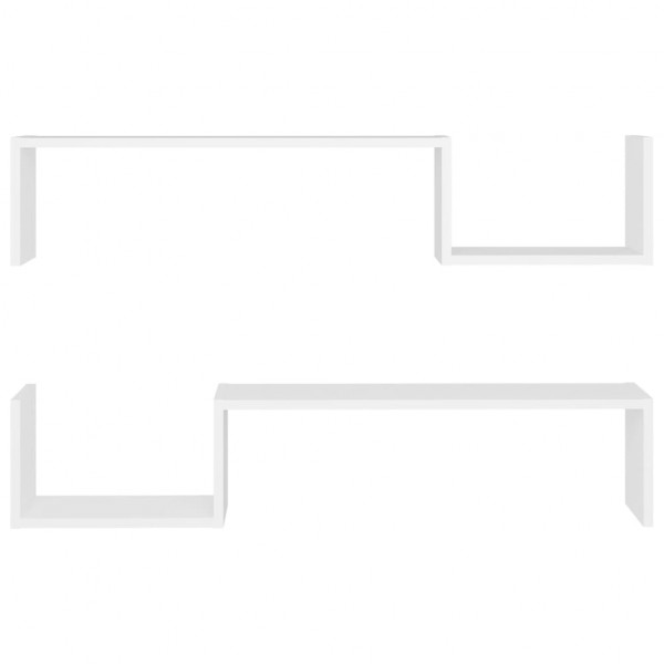 Estantes de pared 2 uds madera contrachapada blanco 100x15x20cm M 5