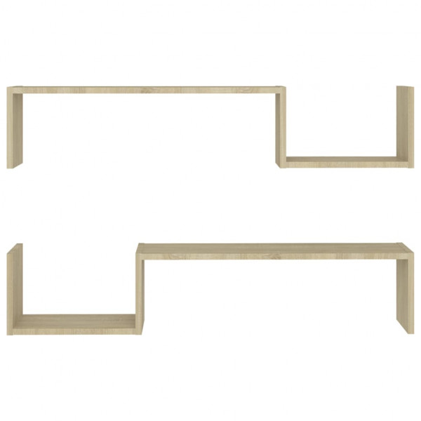Estantes de pared 2 uds aglomerado roble Sonoma 100x15x20 cm M 5