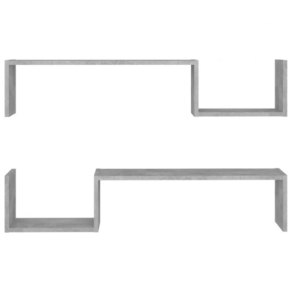 Estantes de pared 2 uds aglomerado gris hormigón 100x15x20 cm M 5