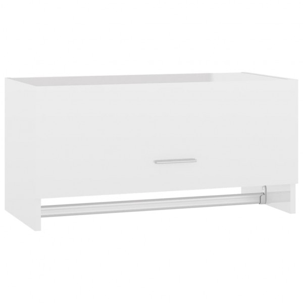 Armario de madera contrachapada blanco brillante 70x32.5x35 cm M 2