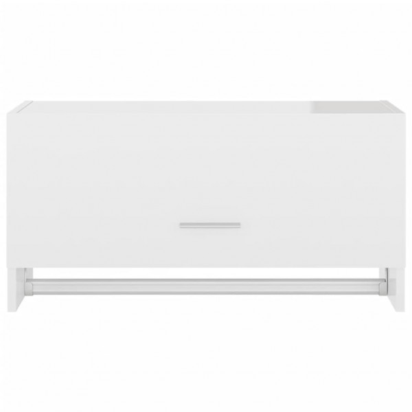 Armario de madera contrachapada blanco brillante 70x32.5x35 cm M 5