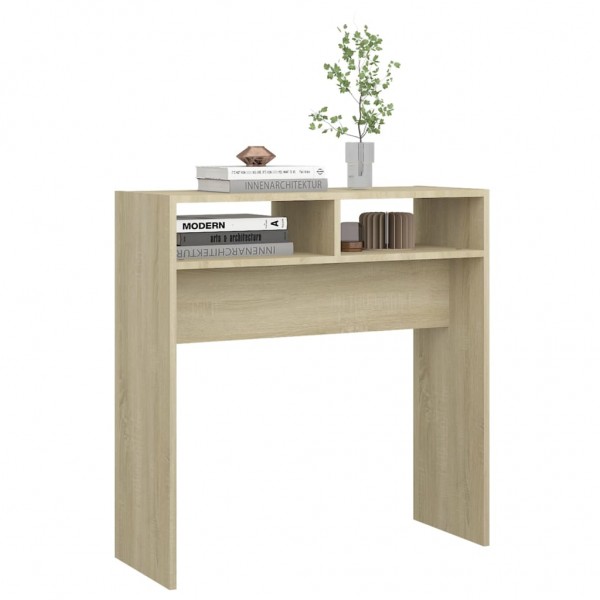 Mesa consola madera contrachapada roble Sonoma 78x30x80 cm M 4