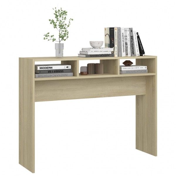 Mesa consola madera contrachapada roble Sonoma 105x30x80 cm M 4