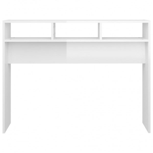 Mesa consola 105x30x80 cm derivados de madeira branco brilhante M 5