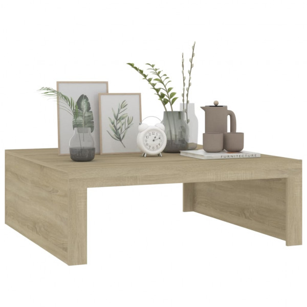 Mesa de centro madera contrachapada roble Sonoma 100x100x35 cm M 4