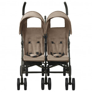 Carrito para gemelos de acero gris taupe H