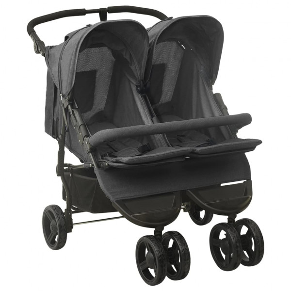 Carrito para gemelos de acero gris antracita D