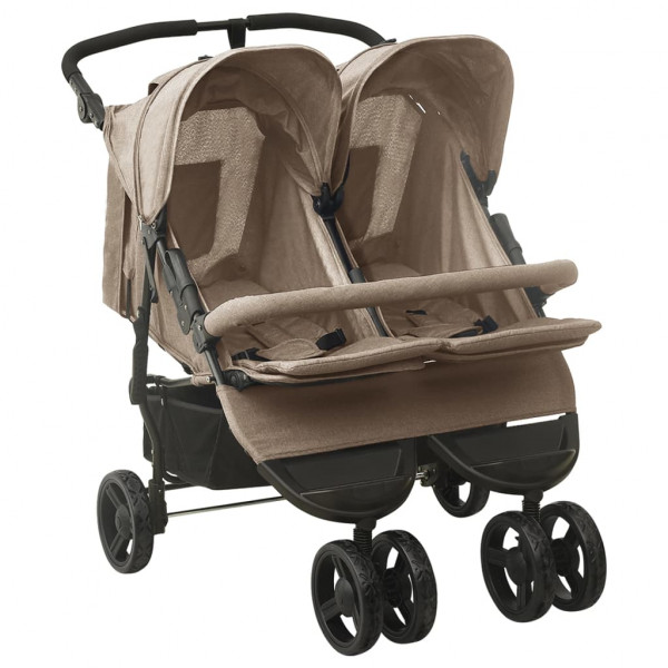 Carrito para gemelos de acero gris taupe D