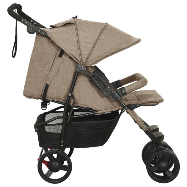 Carrito para gemelos de acero gris taupe M 3