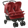Carrito para gemelos de acero rojo 1