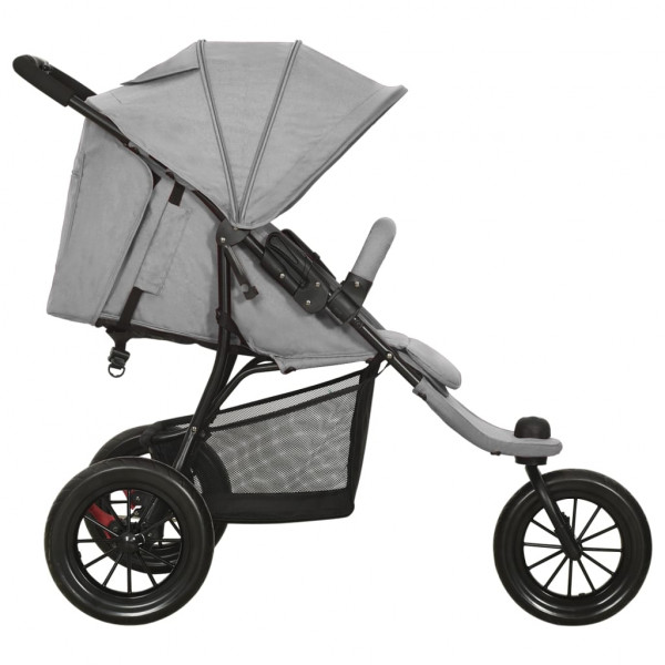 Carrito de bebés de acero gris claro M 5