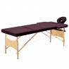 Mesa de massagens dobrável 3 zonas madeira roxo tinto 1