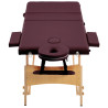 Mesa de massagens dobrável 3 zonas madeira roxo tinto 4