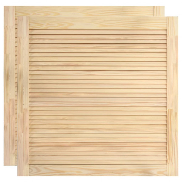 Puertas de persianas 2 uds madera maciza de pino 39.5x39.4 cm M 2