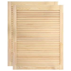 Puertas de persianas 2 uds madera maciza de pino 61.5x39.4 cm H