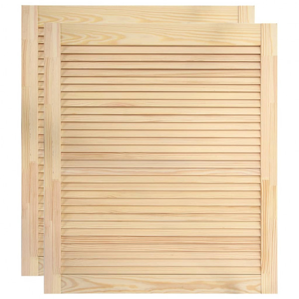 Puertas de persianas 2 uds madera maciza de pino 61.5x49.4cm M 2