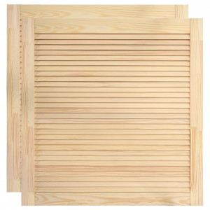 Puertas de persianas 2 uds madera maciza de pino 61.5x59.4cm H