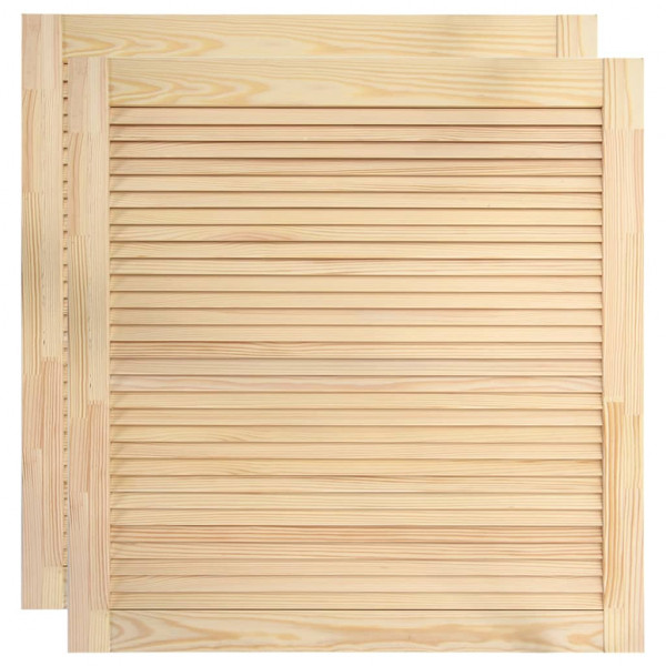 Puertas de persianas 2 uds madera maciza de pino 61.5x59.4cm M 2