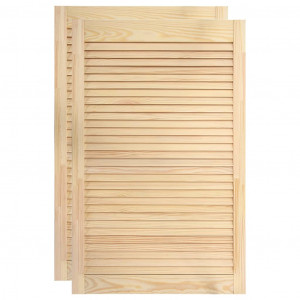 Puertas tipo persiana 2 uds madera maciza de pino 99.3x59.4cm H