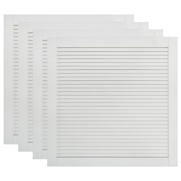 Puertas persiana 4 uds madera maciza pino blanco 39.5x39.4 cm M 2