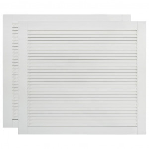 Puertas persiana 2 uds madera maciza pino blanco 39.5x49.4cm H