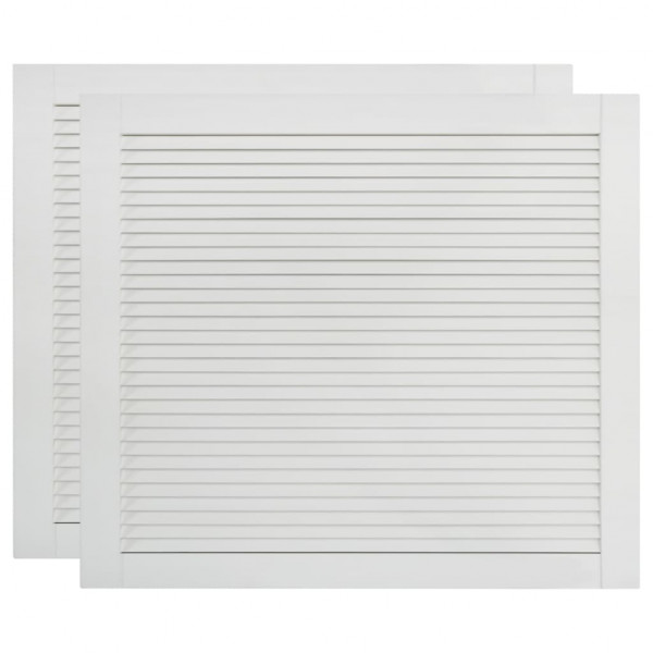 Puertas persiana 2 uds madera maciza pino blanco 39.5x49.4cm M 2