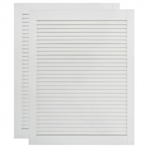Portas de armário 2 pcs design de persiana pinho maciço branco H
