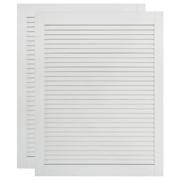Portas de armário 2 pcs design de persiana pinho maciço branco M 2