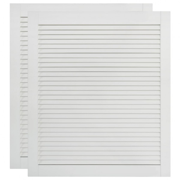 Portas de armário 2 pcs design de persiana pinho maciço branco M 2