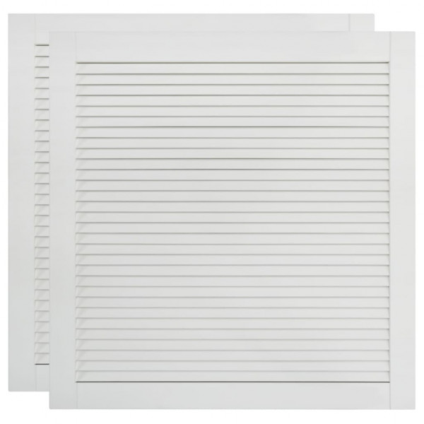 Portas de armário 2 pcs design de persiana pinho maciço branco M 2