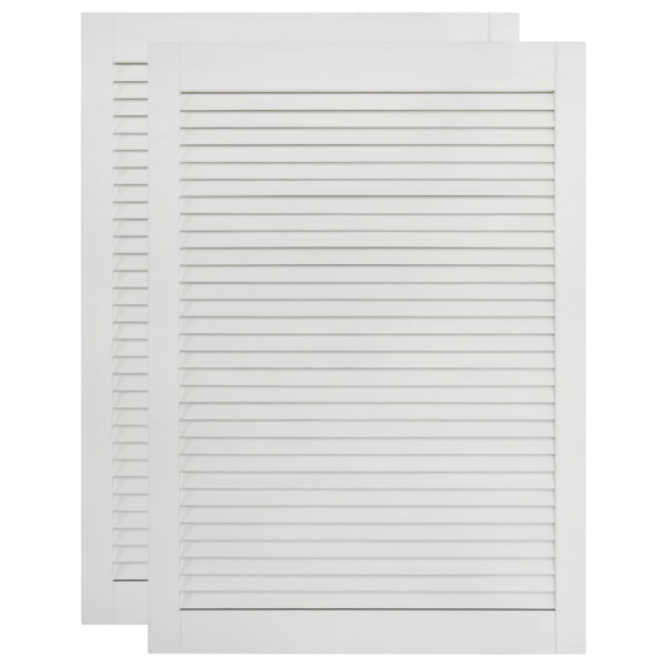 Puertas persiana 2 uds madera maciza de pino blanco 69x39.4cm M 2