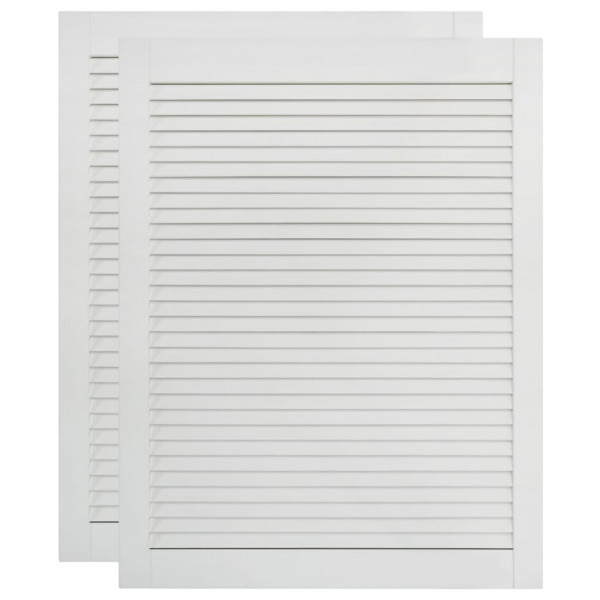 Puertas persiana 2 uds madera maciza pino blanco 69x49.4cm M 2