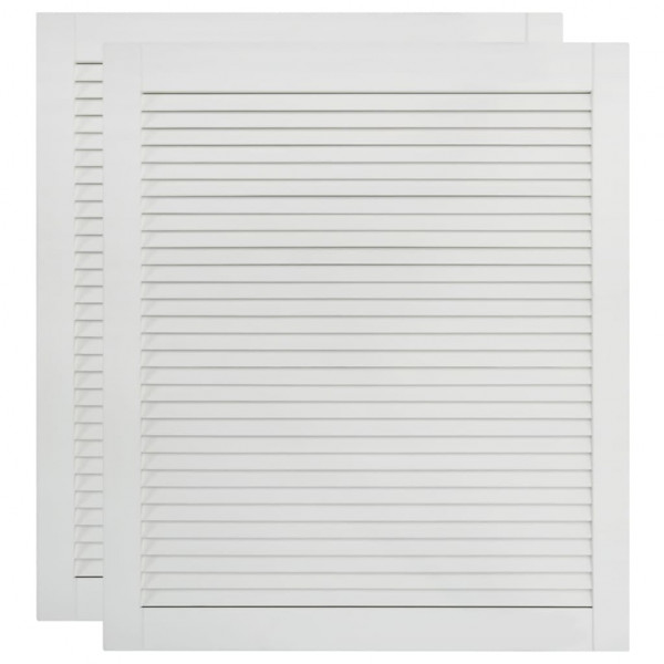 Portas de armário 2 pcs design de persiana pinho maciço branco M 2